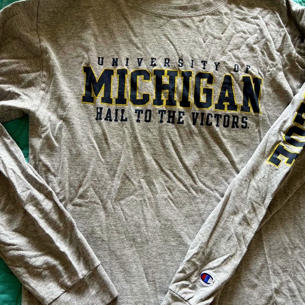 University of Michigan "Hail to the Victors" grey champion long sleeve